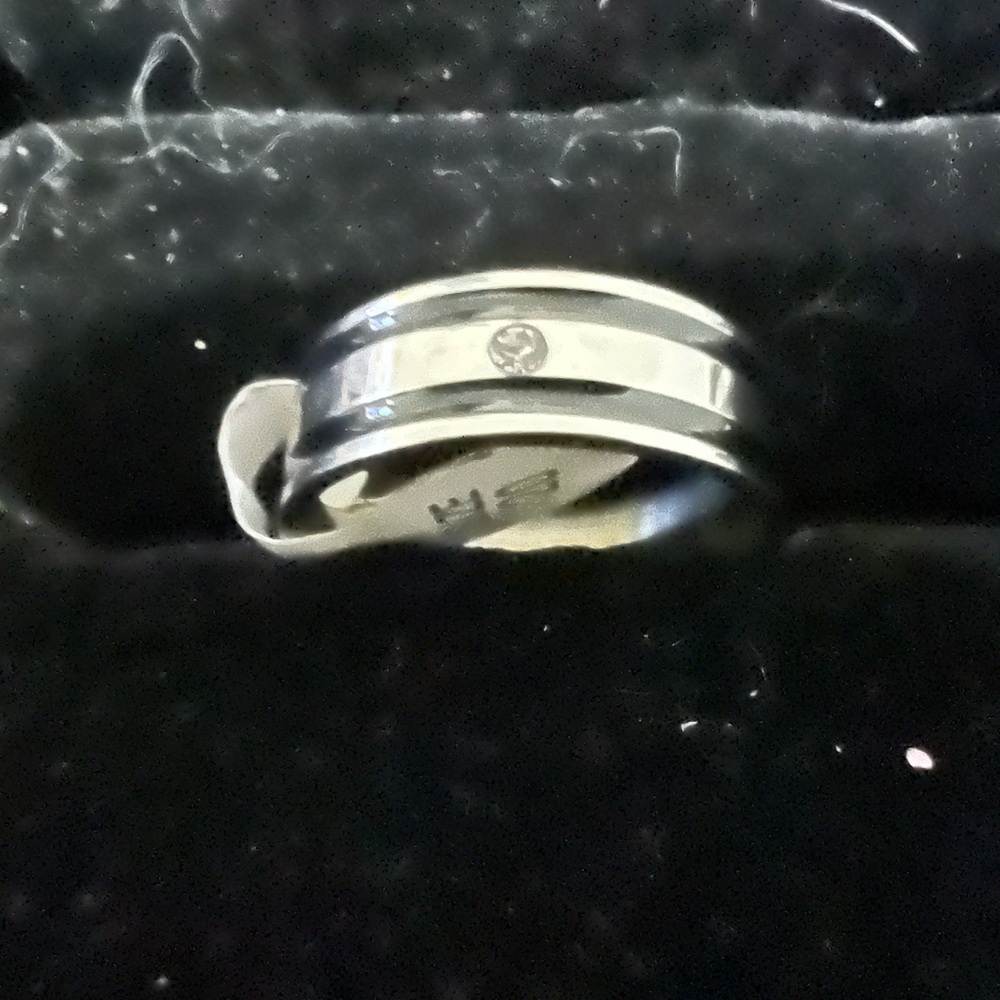 Silver And Black Double Band Ring